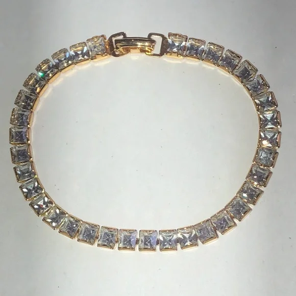 Vintage Gold Tone CZ Rhinestone Boho Bracelet - Picture 2 of 6